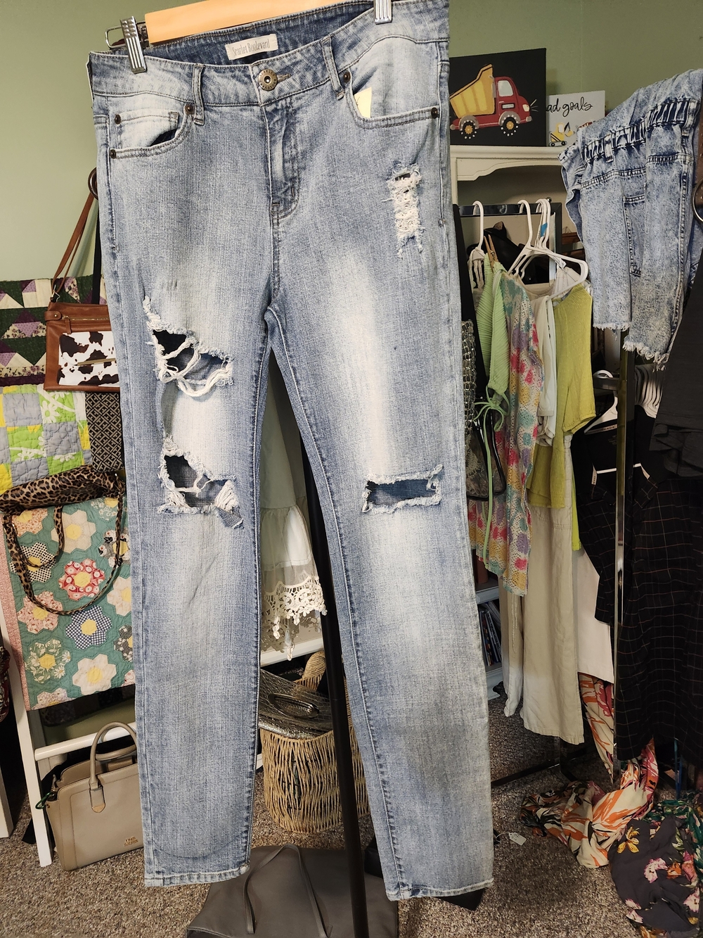 Scarlet Boulevard Light Blue Distressed Women’s Jeans